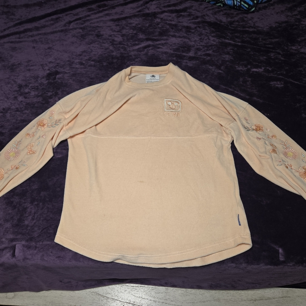 Peach Embroidered Long Sleeve Disney World Spirit Jersey